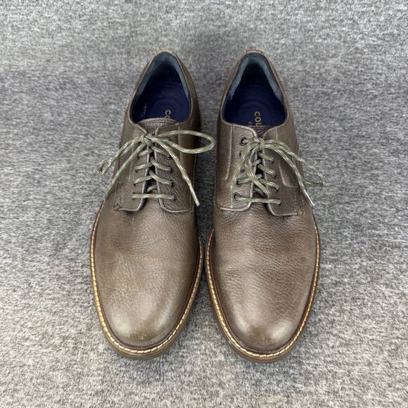 ✅Mens 8.5M Cole Haan Oxford Shoe Brown Leather Midland Lug Plain Toe Casual Shoe